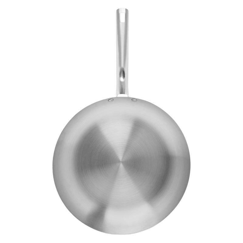 Bister Stainless Steel Frying Pan 30 cm with Ergonomic Handle, Silver - Image 2