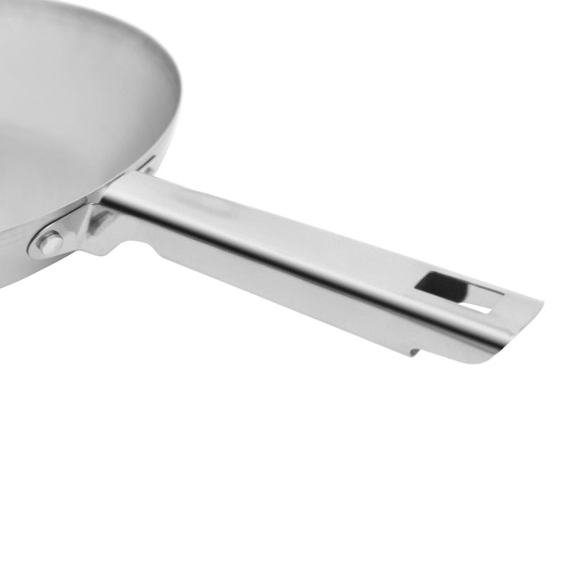 Bister Stainless Steel Frying Pan 30 cm with Ergonomic Handle, Silver - Image 5