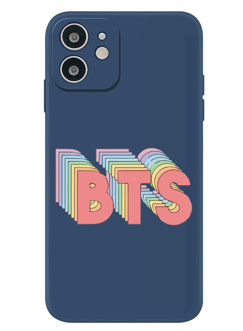 Theodor Protective Slim Fit Case Liquid Silicone Cover with Full Body Protection Anti-Scratch Shockproof Case For iPhone 12 Blue  - BTS - Image 1