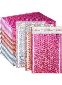 Henoyso 60 Pcs 6 X 9.5 Inch Holographic Bubble Mailers Metallic Padded Envelopes Waterproof Adhesive Shipping Bags Cushioning Padded Mailers For Mailing Shipping Packing Small Business 3 Colors  - Image 1