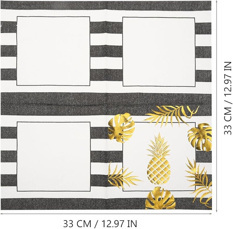 مناديل ورقية قابلة للتخلص مطبوعة بورق الذهب 40 قطعة لتزيين حفلات الزفاف وأعياد الميلاد - Image 3