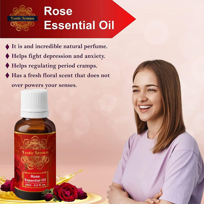 Exotic Aromas Rose Essential Oil (15Ml + 15Ml) Pack of 2 - Image 5