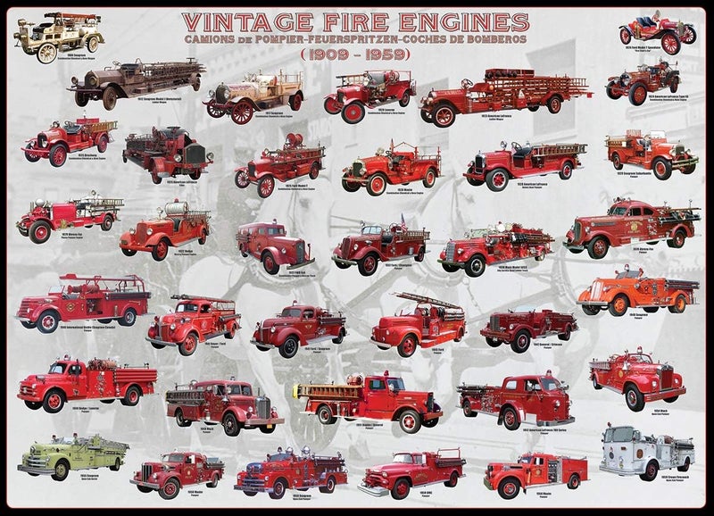 EuroGraphics Vintage Fire Engines 1000 Piece Puzzle - Image 2