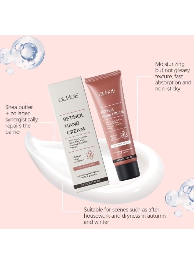 Mineral Hand Moisturizer with Retinol, Shea er and Collagen, for Younger Looking Hands, Soft Smooth Skin, Nails  Cuticles 50G  - Image 4