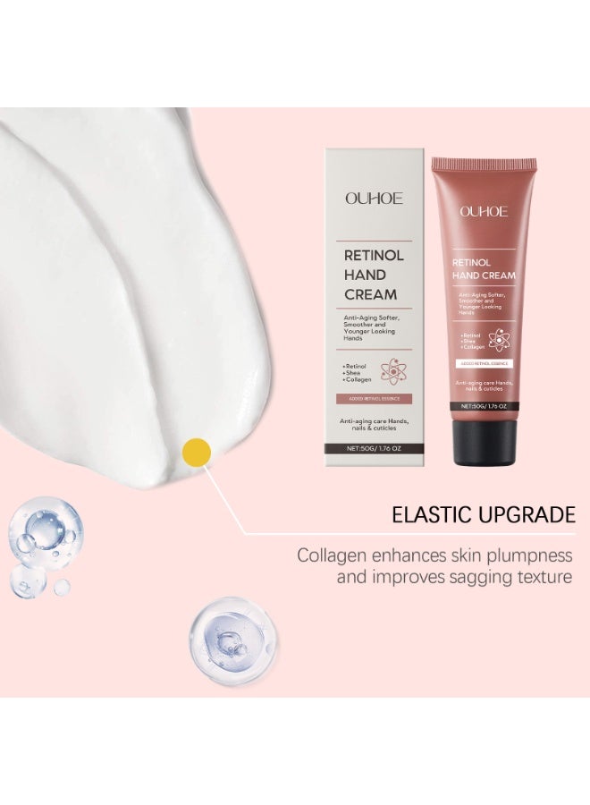 Mineral Hand Moisturizer with Retinol, Shea er and Collagen, for Younger Looking Hands, Soft Smooth Skin, Nails  Cuticles 50G  - Image 3