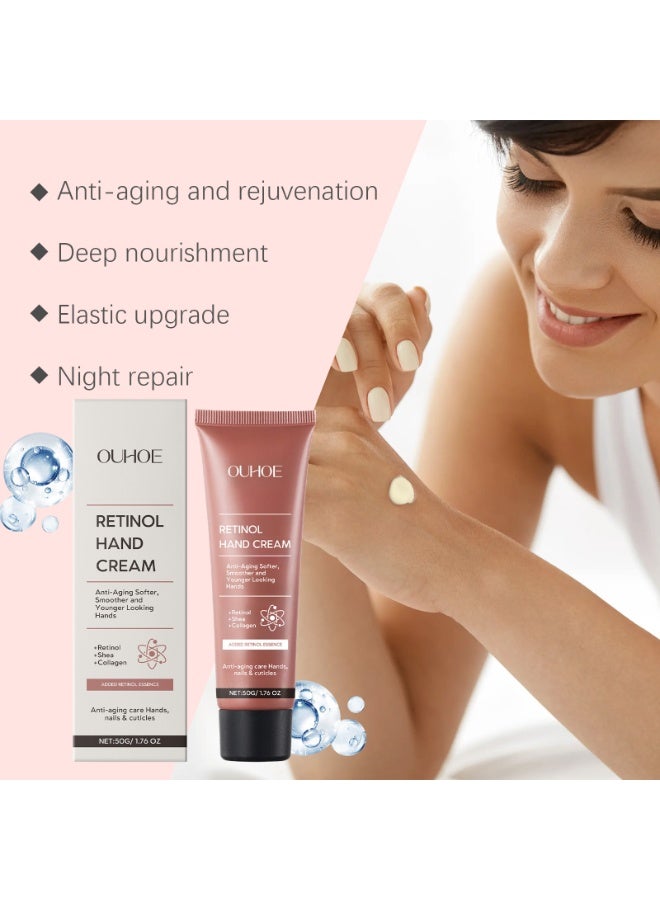 Mineral Hand Moisturizer with Retinol, Shea er and Collagen, for Younger Looking Hands, Soft Smooth Skin, Nails  Cuticles 50G  - Image 2