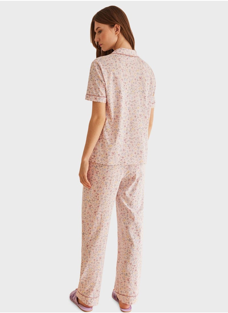 women'secret - Floral Printed Pyjama Set - Image 1