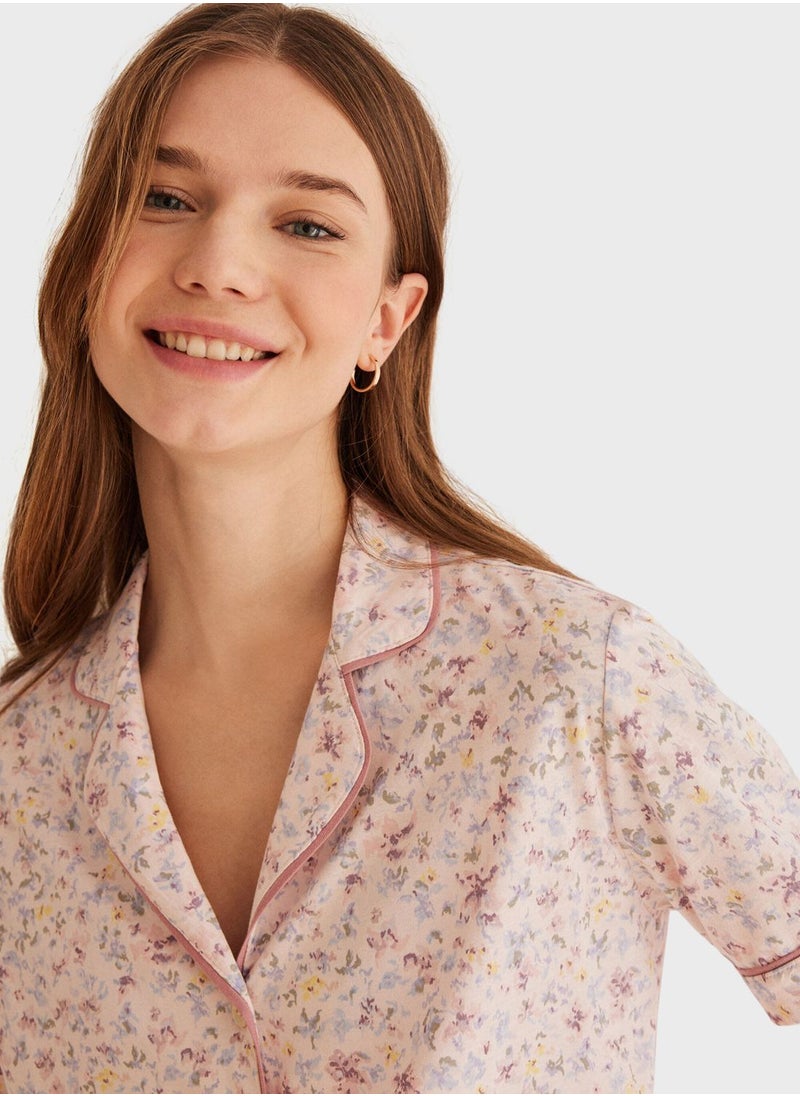 women'secret - Floral Printed Pyjama Set - Image 1
