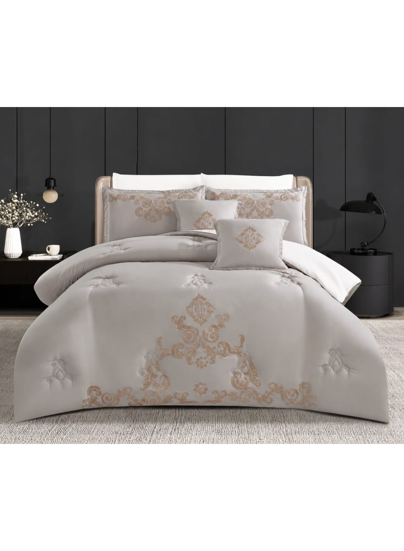 8-Piece Summer Double Bedding Set with Luxurious Embroidery – Elegant Look and Lasting Softness - Image 1