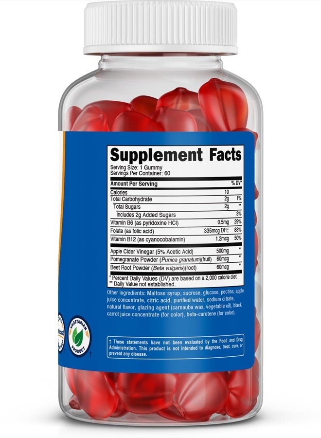 Nutricost Apple Cider Vinegar 500mg, 60 Gummies, Apple Flavored - Gluten Free, Non-GMO, No Corn Syrup - Image 2