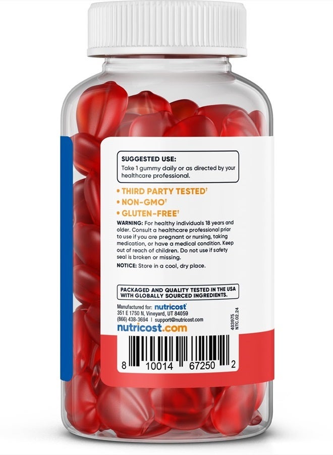 Nutricost Apple Cider Vinegar 500mg, 60 Gummies, Apple Flavored - Gluten Free, Non-GMO, No Corn Syrup - Image 3