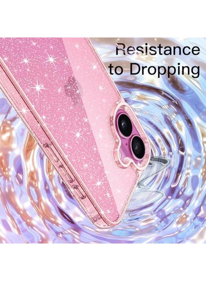 جي تيك جراب لامع لهاتف آيفون 16 مقاس 6.1 بوصة، غطاء هاتف مضاد للصدمات لامع لامع لطيف للنساء والفتيات، وردي فاتح - Image 4