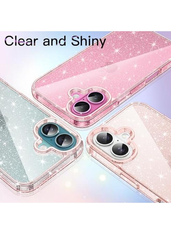 جي تيك جراب لامع لهاتف آيفون 16 مقاس 6.1 بوصة، غطاء هاتف مضاد للصدمات لامع لامع لطيف للنساء والفتيات، وردي فاتح - Image 5