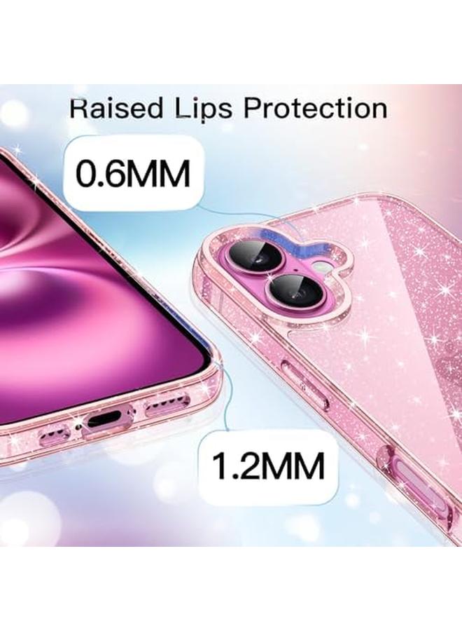 جي تيك جراب لامع لهاتف آيفون 16 مقاس 6.1 بوصة، غطاء هاتف مضاد للصدمات لامع لامع لطيف للنساء والفتيات، وردي فاتح - Image 3