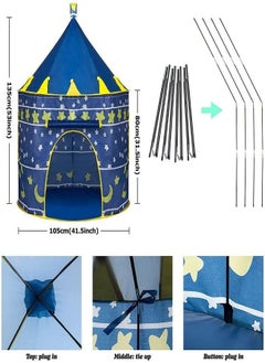 TENT PLAY Mini Kids Play Tent Portable Foldable  (Blue)  - Image 3