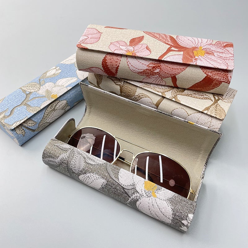 Glasses Case Chinese Style Personalized High-End Storage Mirror Case Magnetic Suction Embroidery Craft Leather High-Value Student Glasses Case - Image 4