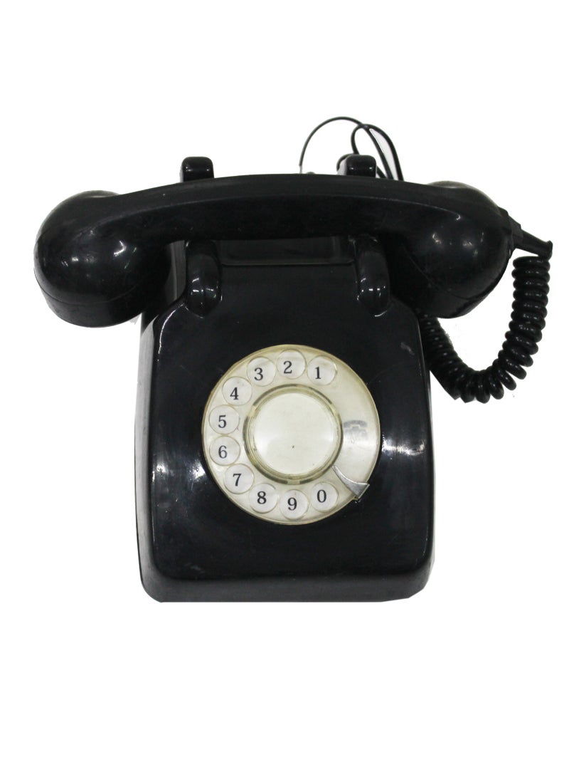 Latas Old Style Rotary-Vintage Telephone, Nostalgic, Classic Style,Home, Office, Landline Phone, Traditional Bell Ring Tone|Working Condition (BLACK)  - Image 1