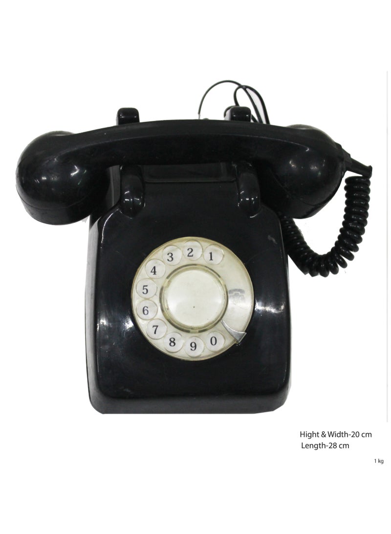 Latas Old Style Rotary-Vintage Telephone, Nostalgic, Classic Style,Home, Office, Landline Phone, Traditional Bell Ring Tone|Working Condition (BLACK)  - Image 2