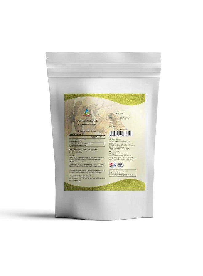 HERBAL HILLS Yashtimadhu Powder (Mulethi Powder/Licorice Powder/Glycyrrhiza glabra) | 16 Oz (454 GMS) | Natural Herb - Image 2