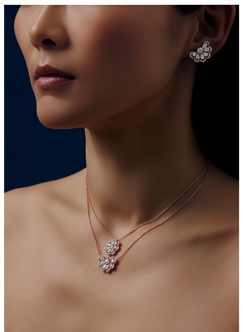 Chopard lace 18K rose gold diamond wedding necklace luxury jewelry wedding gifts - Image 3