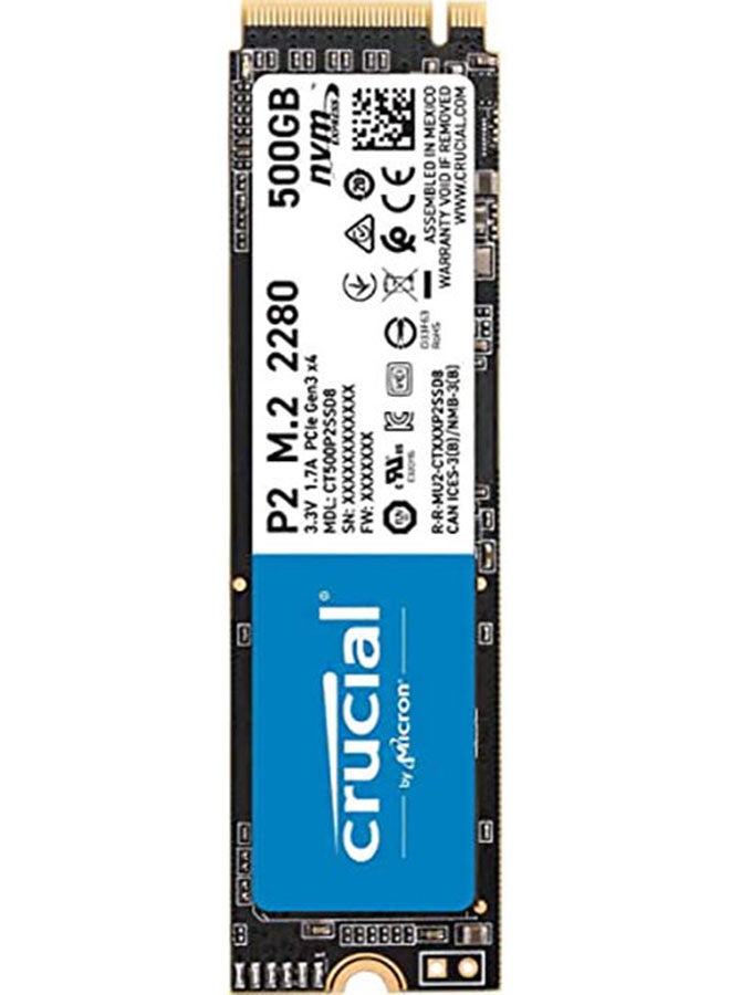 crucial P2 CT500P2SSD8 Internal SSD, Up to 2400 MB/s (3D NAND