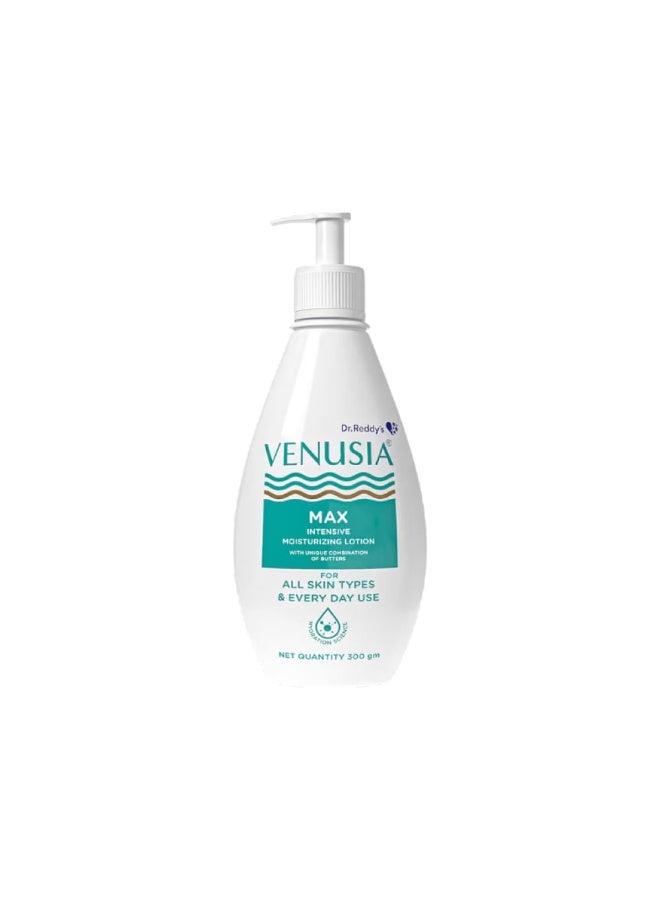 VENUSIA Dr. Reddy’s Venusia Max Intensive Moisturizing Lotion, Everyday use lotion, For All Skin Types, Repairs Dry Skin, Soft and Smooth Skin, Moisturized and Hydrated Skin for Up to 12 Hours, 300gm - Image 1