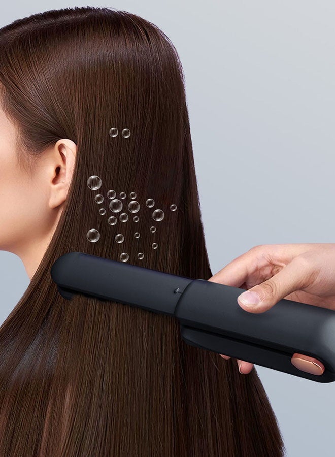 Hanayo Cordless Straightening Brush 3-in-1 Wireless Hair Straightener 3-Speed Up to 200°C Flat Curling Iron Adjustable Temperature for Long Short Curly Thick Hair(Black) - Image 3