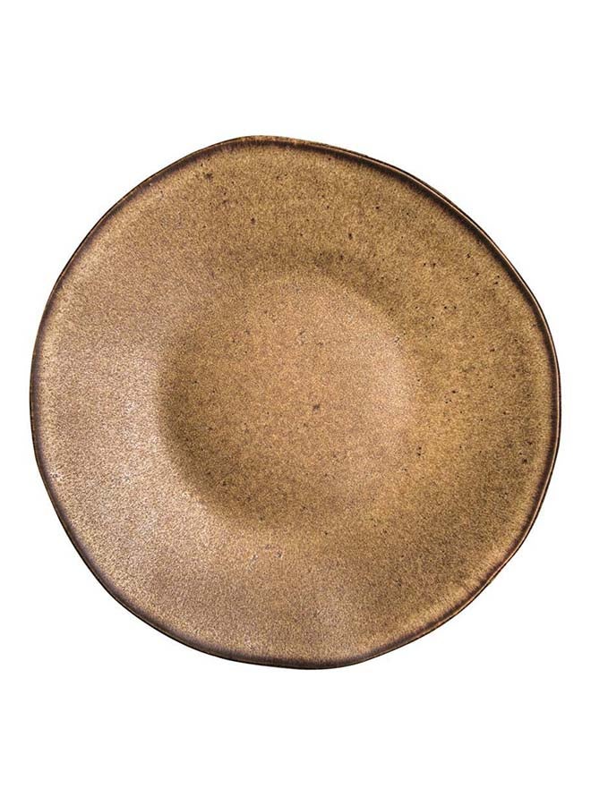 Authentic Stone Brown Ceramic Plate, 21 cm,