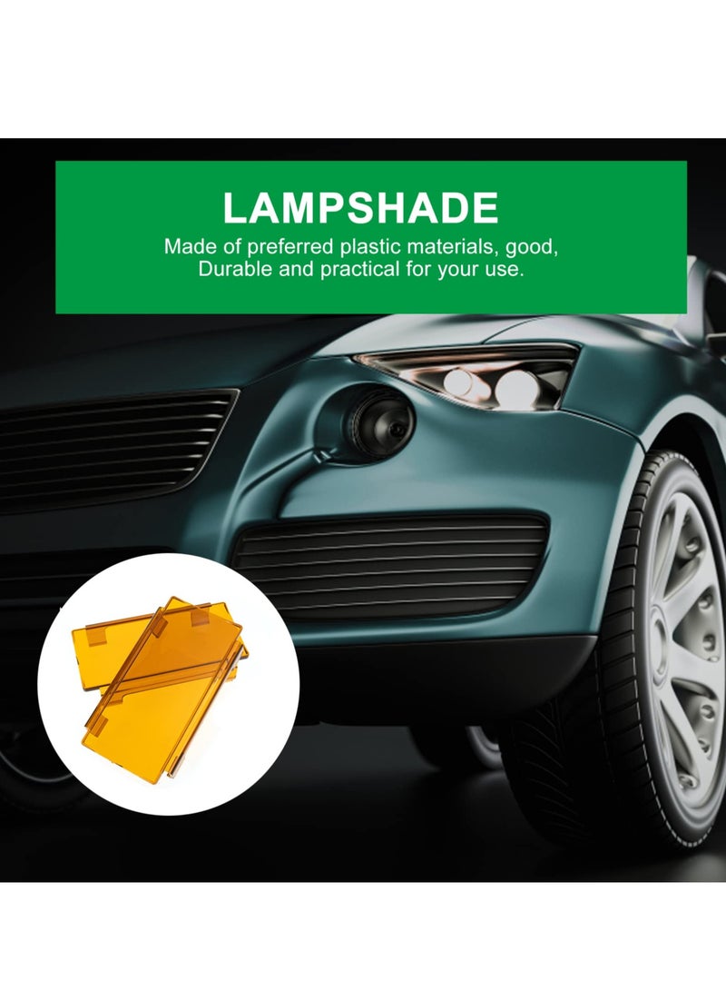 2 Pack Car LED Lampshade Light Bar Covers, Premium Plastic Tail Lamp Cover, Suitable for Off Road Transparent Square Lamp Shade
