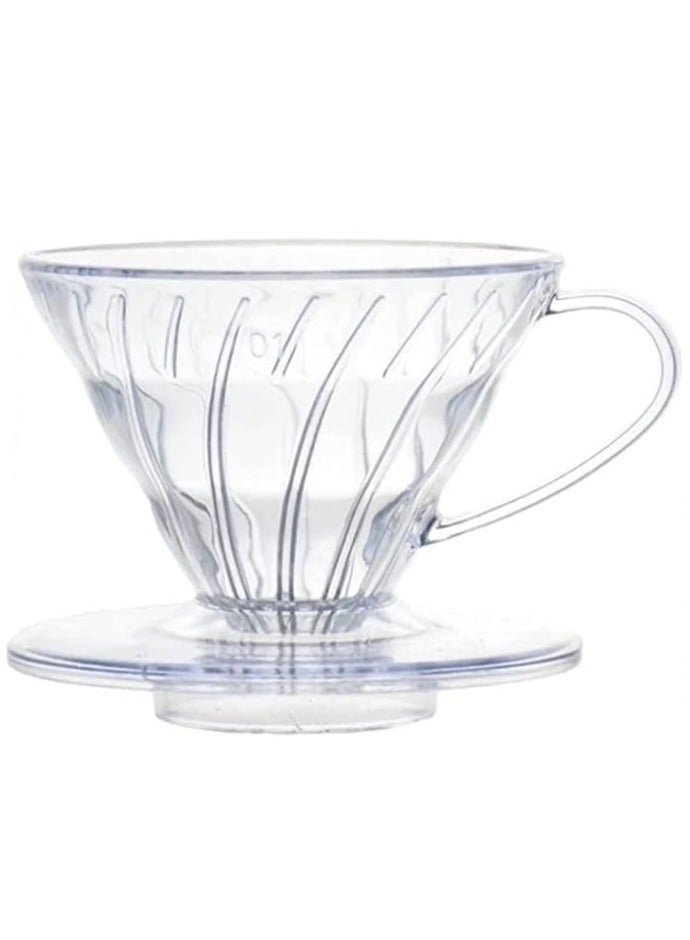 RANK Transparent Plastic Funnel V60 Coffee Dripper Accessory for Kitchen Use Durable Lightweight Clear Design - Image 1