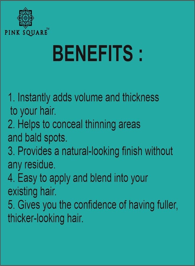 Pink Square Hair Building Fiber Refill Pack for Instant Hair Volume (Pack of 1, Black, 25 gram)|Natural fiber for hair Thinning and Maintain Bald Spots Natural Plant-Based fibers for Men and Women - Image 3