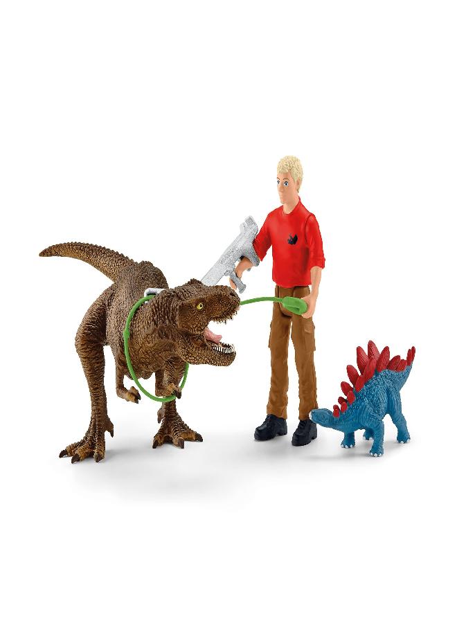 Schleich Schleich Dinosaurs, Dinosaur Toys for Kids, Tyrannosaurus Rex Attack 5-Piece Dino Set with T-Rex Toy, Ages 4+ - Image 4