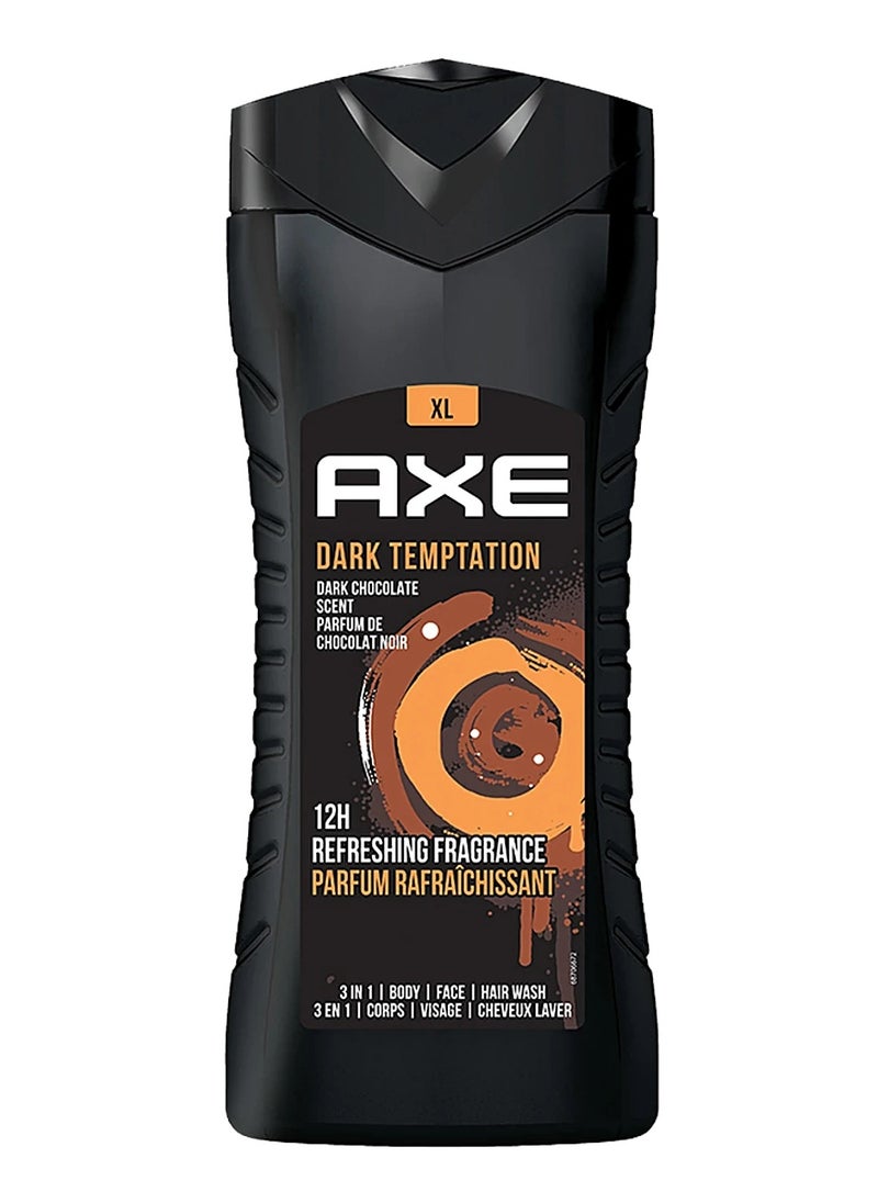 Axe Axe Dark Temptation 3 In 1 Body Face Hair Wash for Men 400 ml 