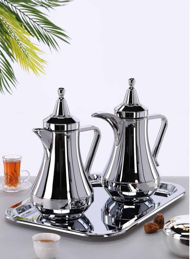 Thermos set, one for tea and the other for a coffee pot, 1 liter each - Image 1