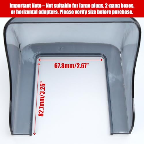 BuleVina Outdoor Waterproof Outlet Cover, 2.67" x 3.25" Small Socket Protector– Self Adhesive Wall Plate Cover for Single-Gang Electrical Outlets, for Duplex Receptacle (NEMA 5-15R) (Not for Oversized Plugs) - Image 3