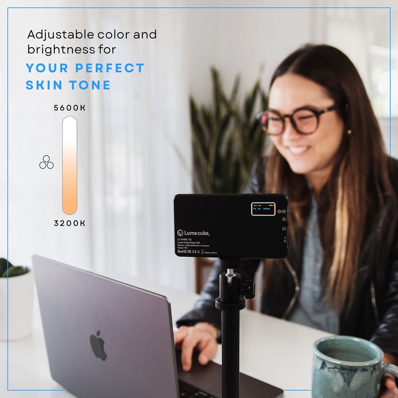 Lume Cube Broadcast Lighting Kit Live Stream Webcam Light for Computer & Laptop Enhance Video Calls Streaming & Vlogging Include Adjustable Tripod & Clip Mount Adjust Brightness & Color Temperature - Image 4
