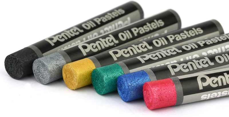 Pentel Metallic Oil Pastels Set of 6 Assorted Colours - Image 2