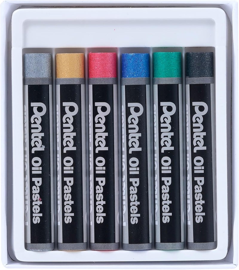 Pentel Metallic Oil Pastels Set of 6 Assorted Colours - Image 4