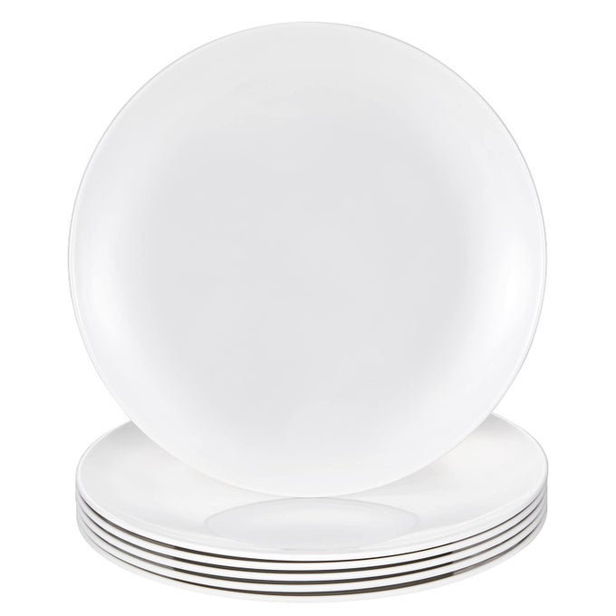 MELAMINE RESTAURANT PLATES WHITE 11 INCH DEEP ROUND DINNER SALAD LUNCH PLATES DURABLE EASY TO CLEAN SET OF 6 PYW1106