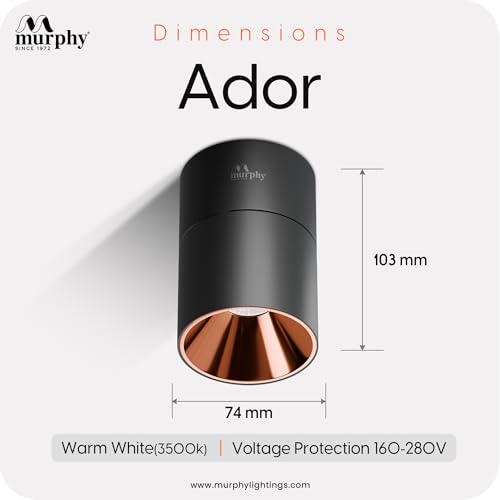 Murphy 12W Black Body Reflective Rose Gold Finish 360 Degree Adjustable LED Surface COB Light - Wall/Ceiling Mountable : Warm White, Pack of 2 - Image 4