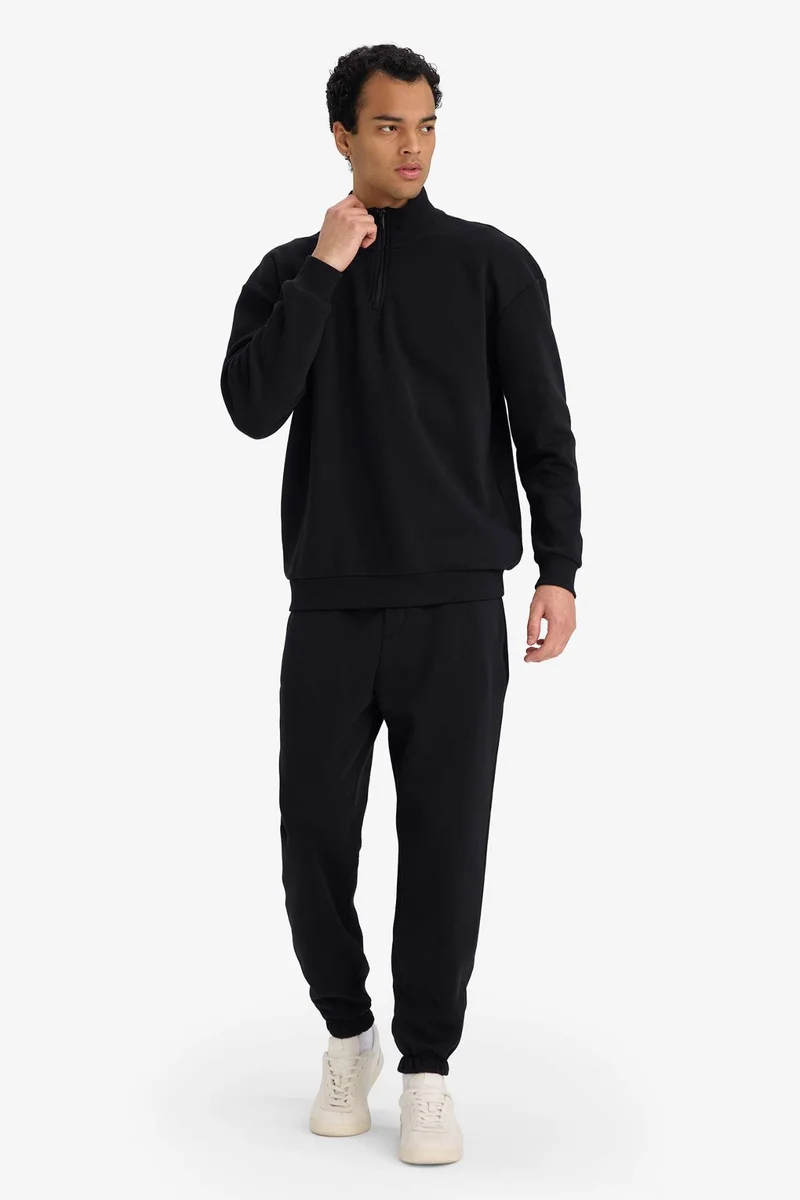 ديفاكتو Regular Fit Zip-Up Sweatshirt Sweatpants 2 Piece Set