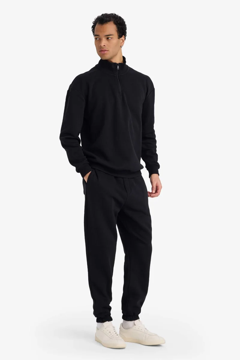 ديفاكتو Regular Fit Zip-Up Sweatshirt Sweatpants 2 Piece Set