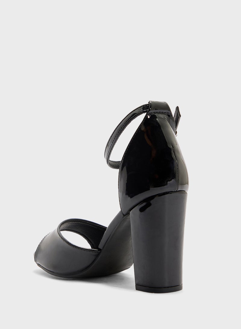 Anne Michelle Block Heel Sandal With Ankle Strap  - Image 3