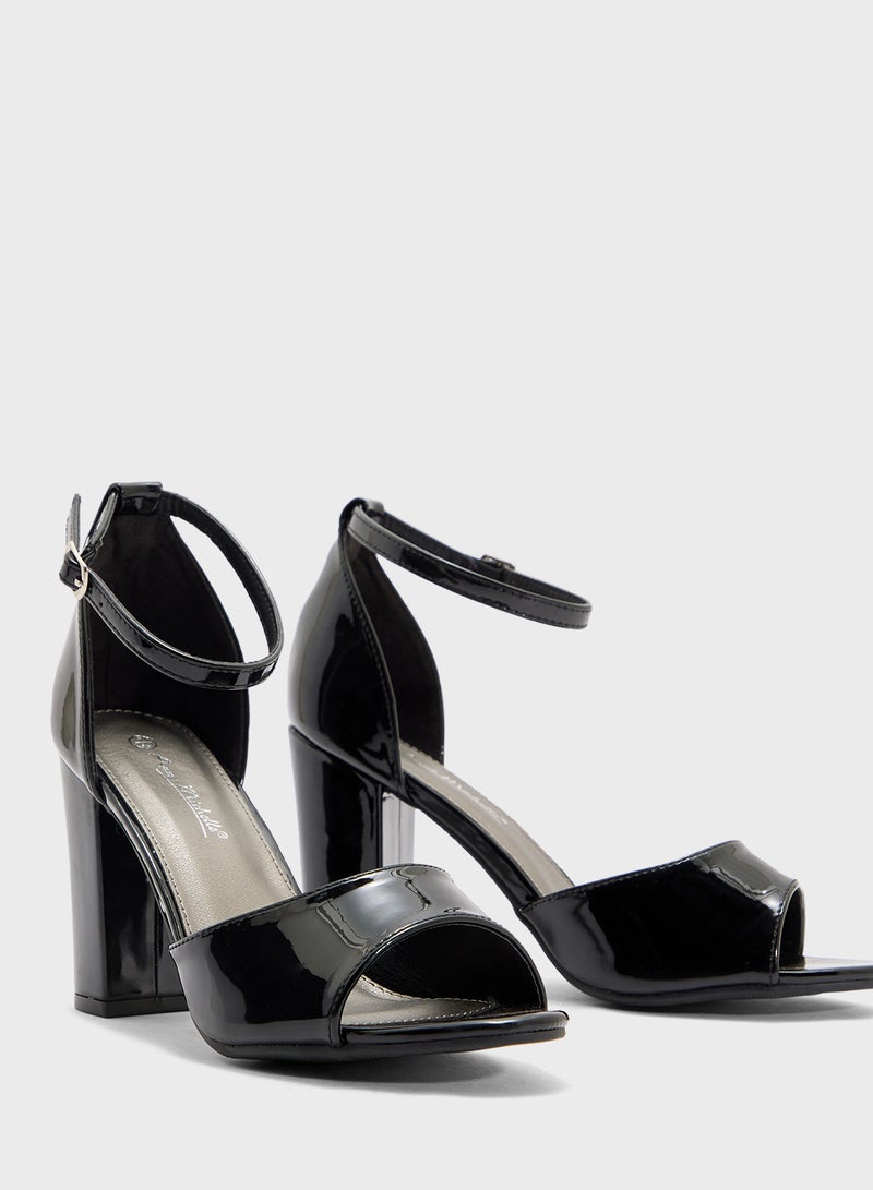 Anne Michelle Block Heel Sandal With Ankle Strap  - Image 4