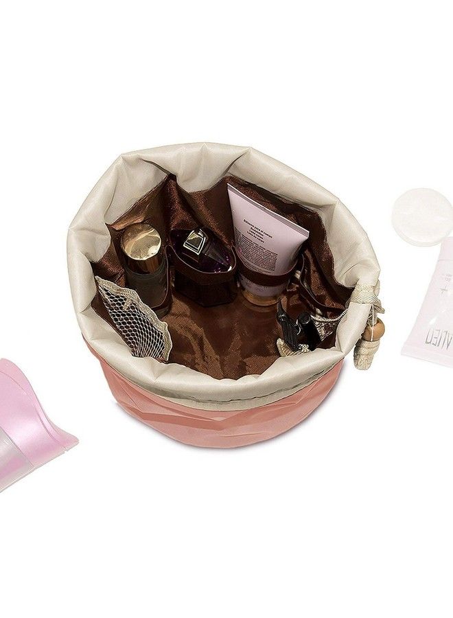 Clomana Bucket Barrel Shaped Travel Dresser Pouch Cosmetic Makeup Bag For Girl (Multicolour) - Image 3