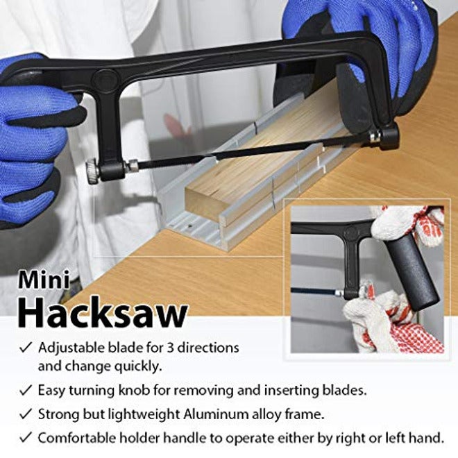 Verstinfo H5406 Aluminum Miter Box Set with Thin Kerf Slot, with Mini Saw and Trimming Plane, 45/90/135 Degree Slot Angles - Image 5