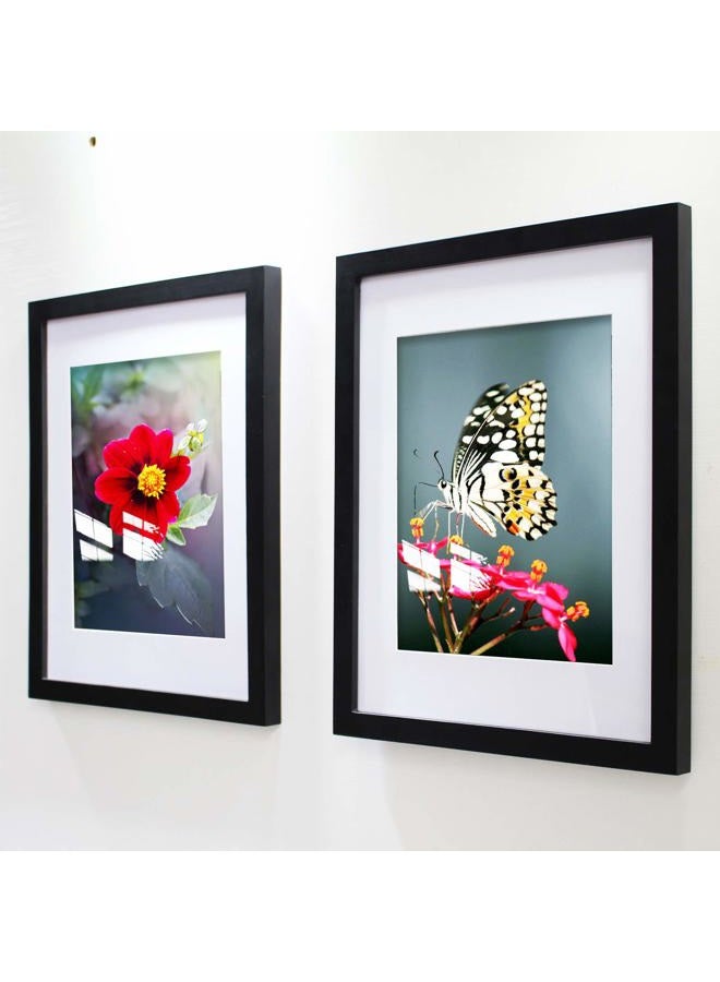 VITOIVE 18x18 Frame Black With Mat 14x14 Solid Wood Picture Frames Wall Mounting (2 pack, 18x18 Inch)… - Image 3