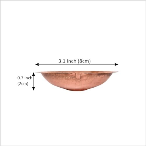 DOKCHAN Copper Akhand Diya (Size 1) -25 Gm | High Quality Oil Lamp for Daily Puja & Other Religious Rituals, Home, Office & Temples Festive Gifts | Copper Diya for Home Decor (2cm H x 8cm L) - Image 2