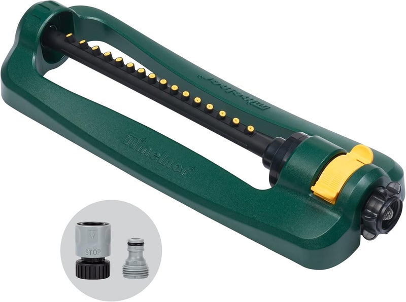 Melnor 65148AMZ 2800 SF 16 Nozzle Oscillating Sprinkler Bundle, Green, Yellow - Image 1