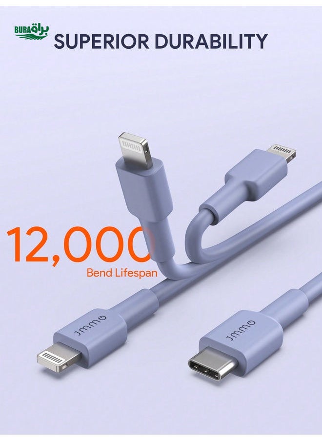 BURAQ - JMMO Cable IPhone,USB C To Lightning Fast Charging Data Cable,Built To Last & 480Mbps Data Transfer 0.25M/0.82FT [Apple MFi Certified] Christmas Gifts,Must-Haves For Autumn And Winter - Image 1